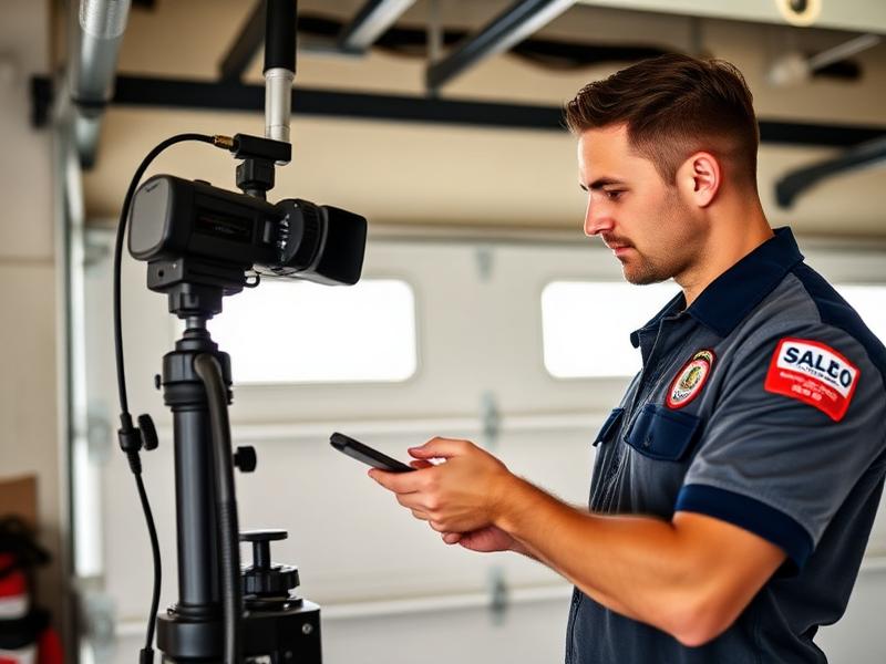 Garage Door Santa Fe professional technician testing garage door safety features